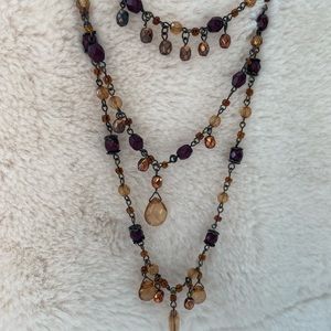 Brown and Tan Beaded Necklace